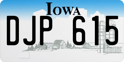 IA license plate DJP615