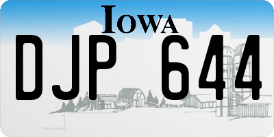 IA license plate DJP644