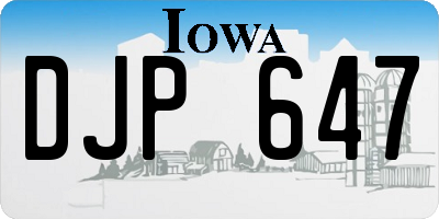 IA license plate DJP647
