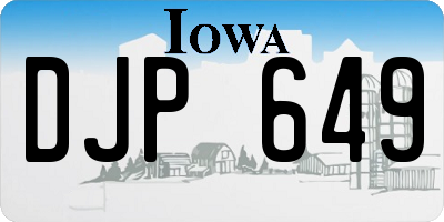 IA license plate DJP649