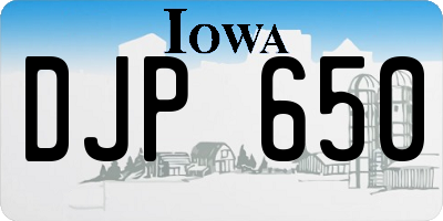 IA license plate DJP650