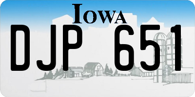 IA license plate DJP651