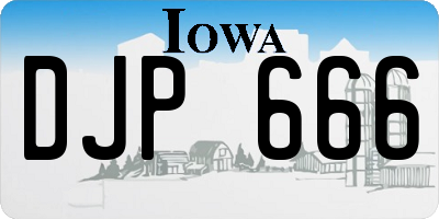 IA license plate DJP666