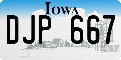 IA license plate DJP667