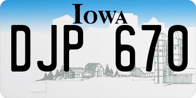 IA license plate DJP670
