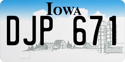 IA license plate DJP671