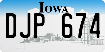 IA license plate DJP674