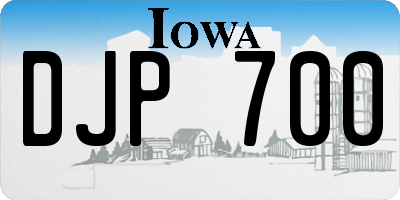 IA license plate DJP700