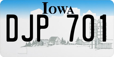 IA license plate DJP701