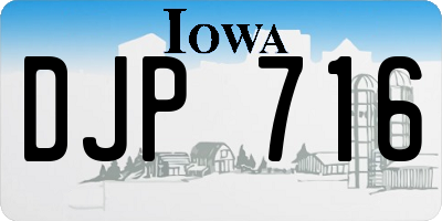 IA license plate DJP716