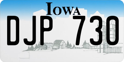 IA license plate DJP730