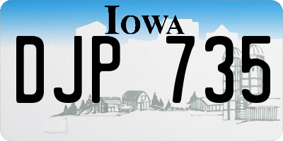 IA license plate DJP735