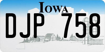 IA license plate DJP758