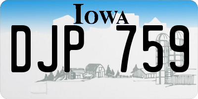 IA license plate DJP759