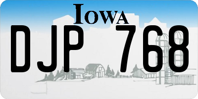 IA license plate DJP768