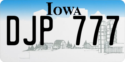 IA license plate DJP777