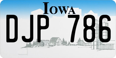 IA license plate DJP786