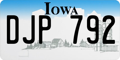 IA license plate DJP792