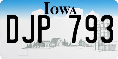 IA license plate DJP793
