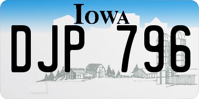 IA license plate DJP796