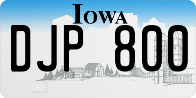 IA license plate DJP800
