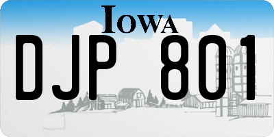 IA license plate DJP801