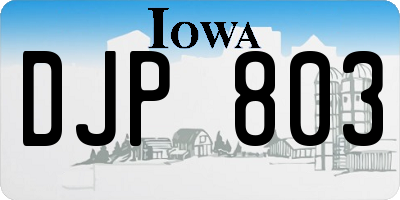 IA license plate DJP803