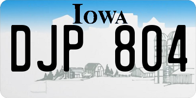 IA license plate DJP804
