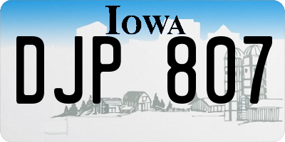 IA license plate DJP807