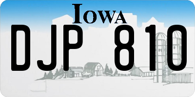 IA license plate DJP810