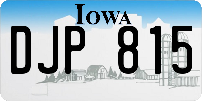 IA license plate DJP815
