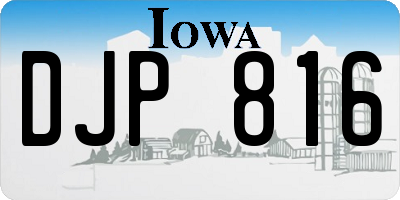 IA license plate DJP816