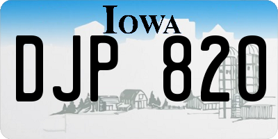 IA license plate DJP820