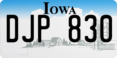 IA license plate DJP830