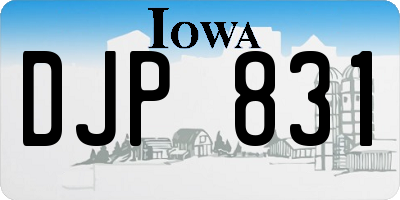 IA license plate DJP831