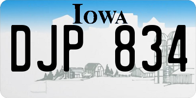 IA license plate DJP834