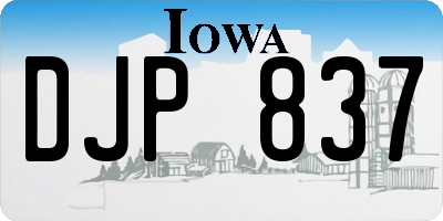 IA license plate DJP837