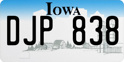 IA license plate DJP838