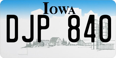 IA license plate DJP840