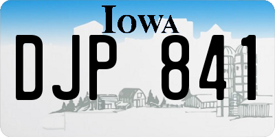 IA license plate DJP841