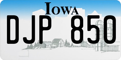 IA license plate DJP850