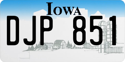 IA license plate DJP851