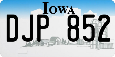 IA license plate DJP852