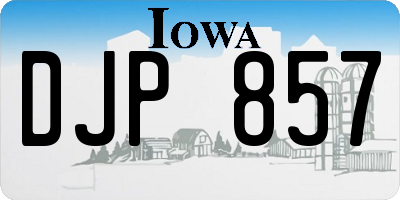 IA license plate DJP857