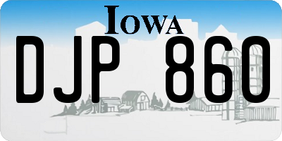 IA license plate DJP860