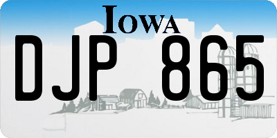 IA license plate DJP865