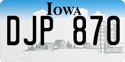 IA license plate DJP870