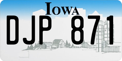 IA license plate DJP871