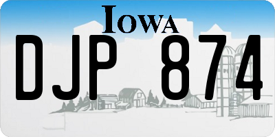 IA license plate DJP874