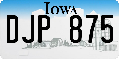 IA license plate DJP875